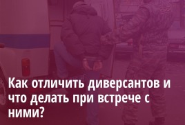 Как отличить диверсантов и что делать при встрече сними